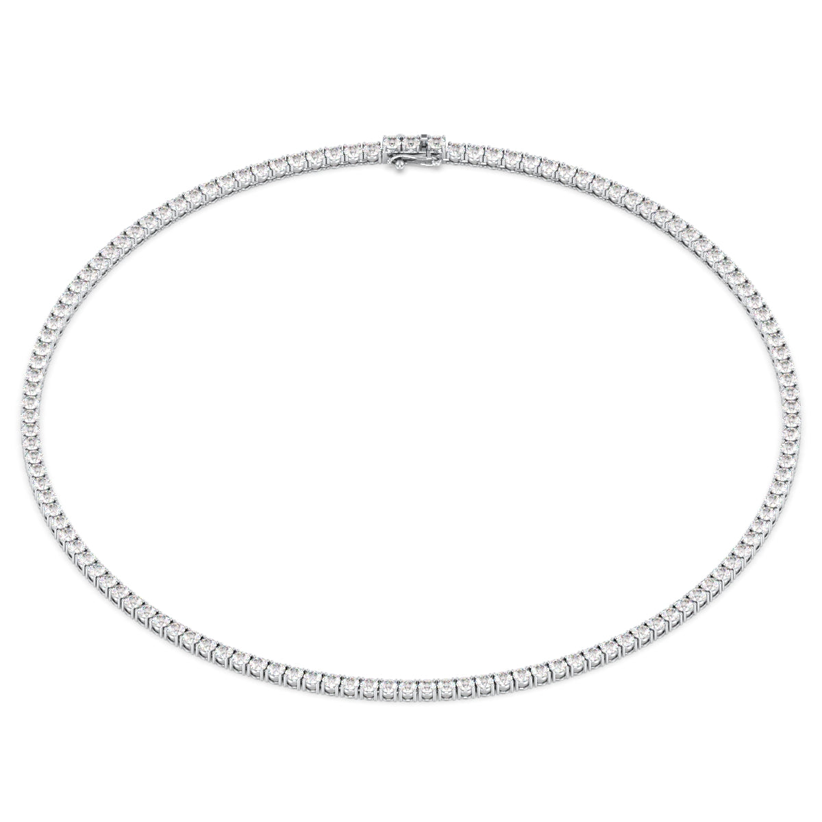 THEODORA ROUND CUT DIAMOND TENNIS NECKLACE, GOLD