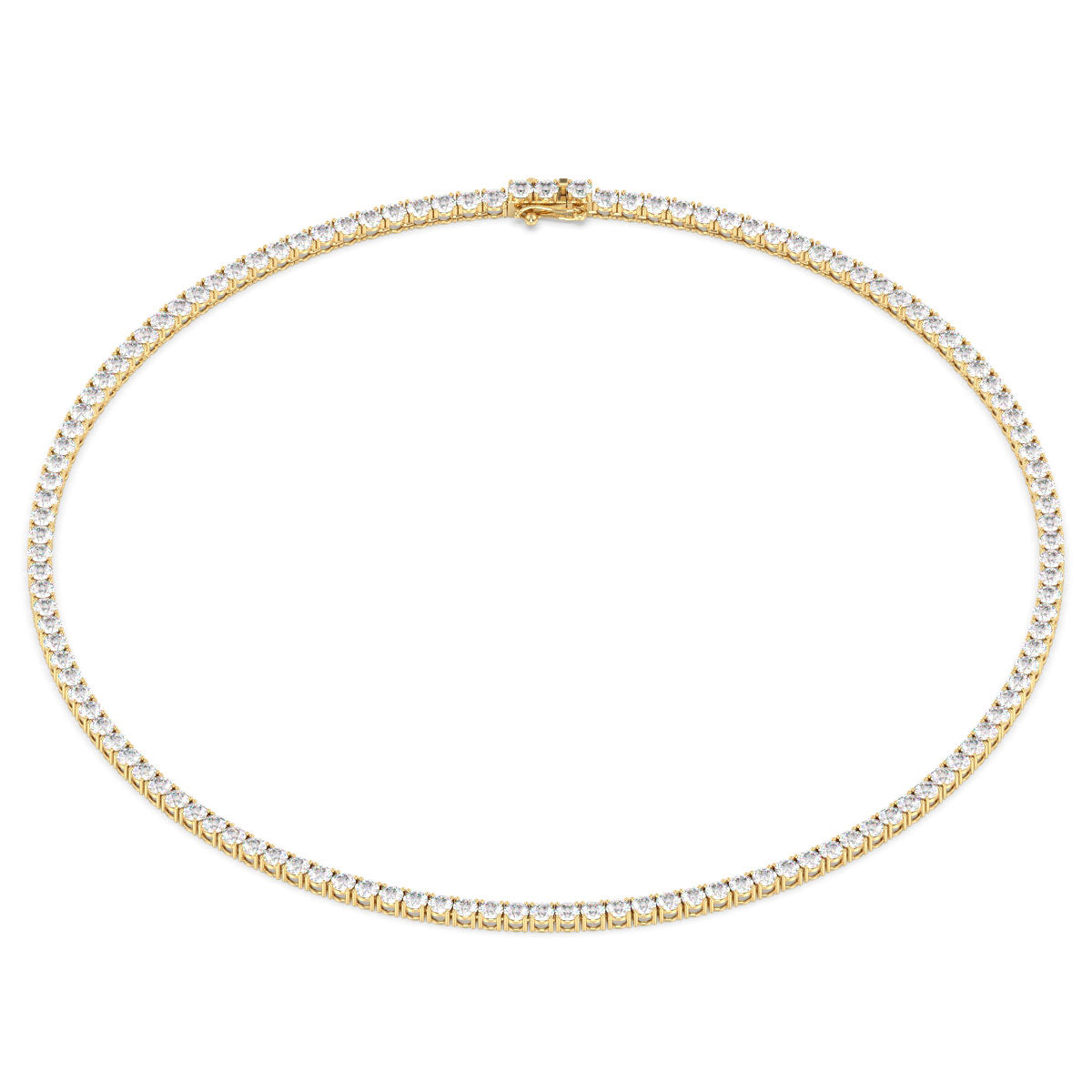 THEODORA ROUND CUT DIAMOND TENNIS NECKLACE, GOLD