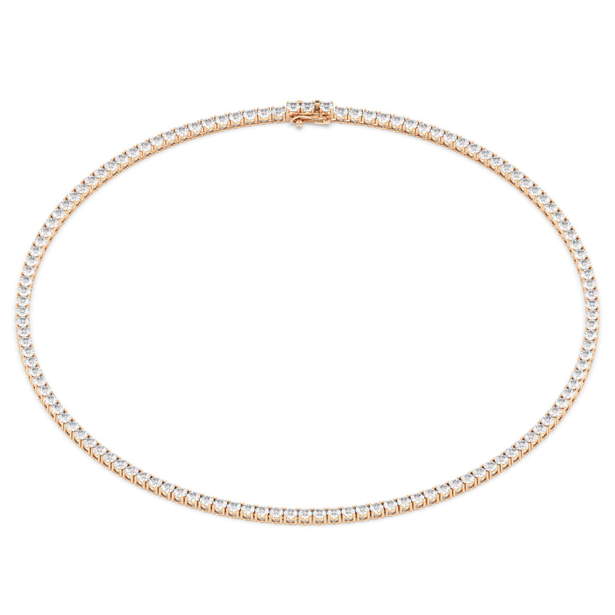 THEODORA ROUND CUT DIAMOND TENNIS NECKLACE, GOLD