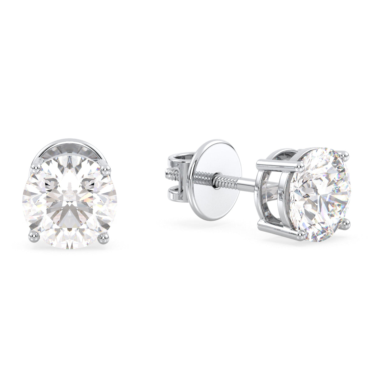 SOPHIA ROUND CUT SOLITAIRE EAR STUDS, GOLD