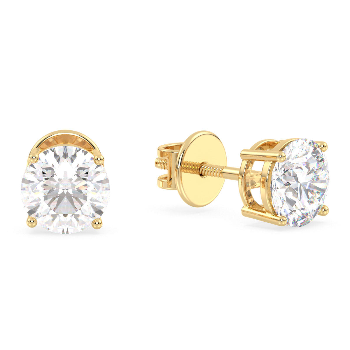 ARTHUR ROUND CUT SOLITAIRE EAR STUD, GOLD