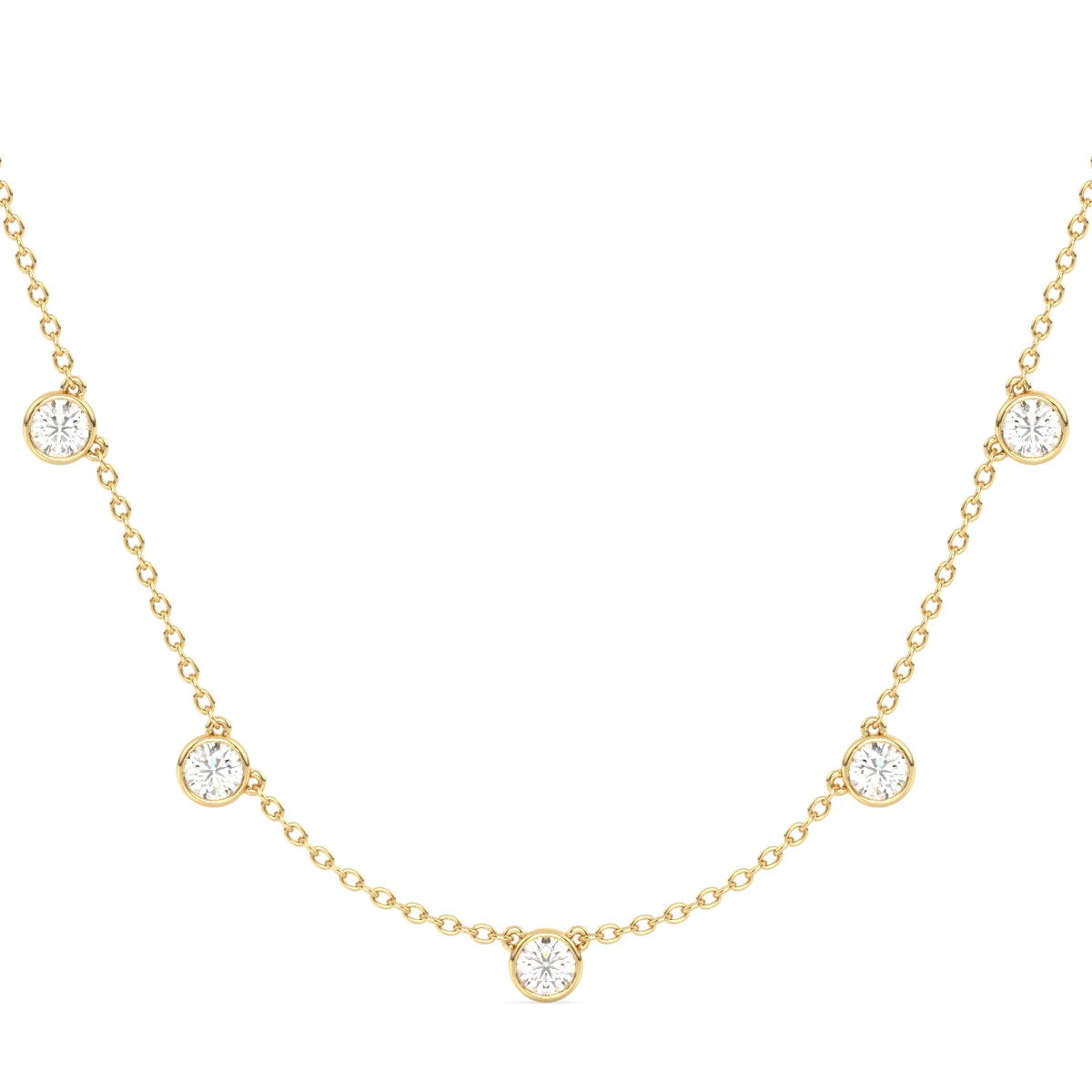 CLARETTE CLASSIC STATION NECKLACE, GOLD