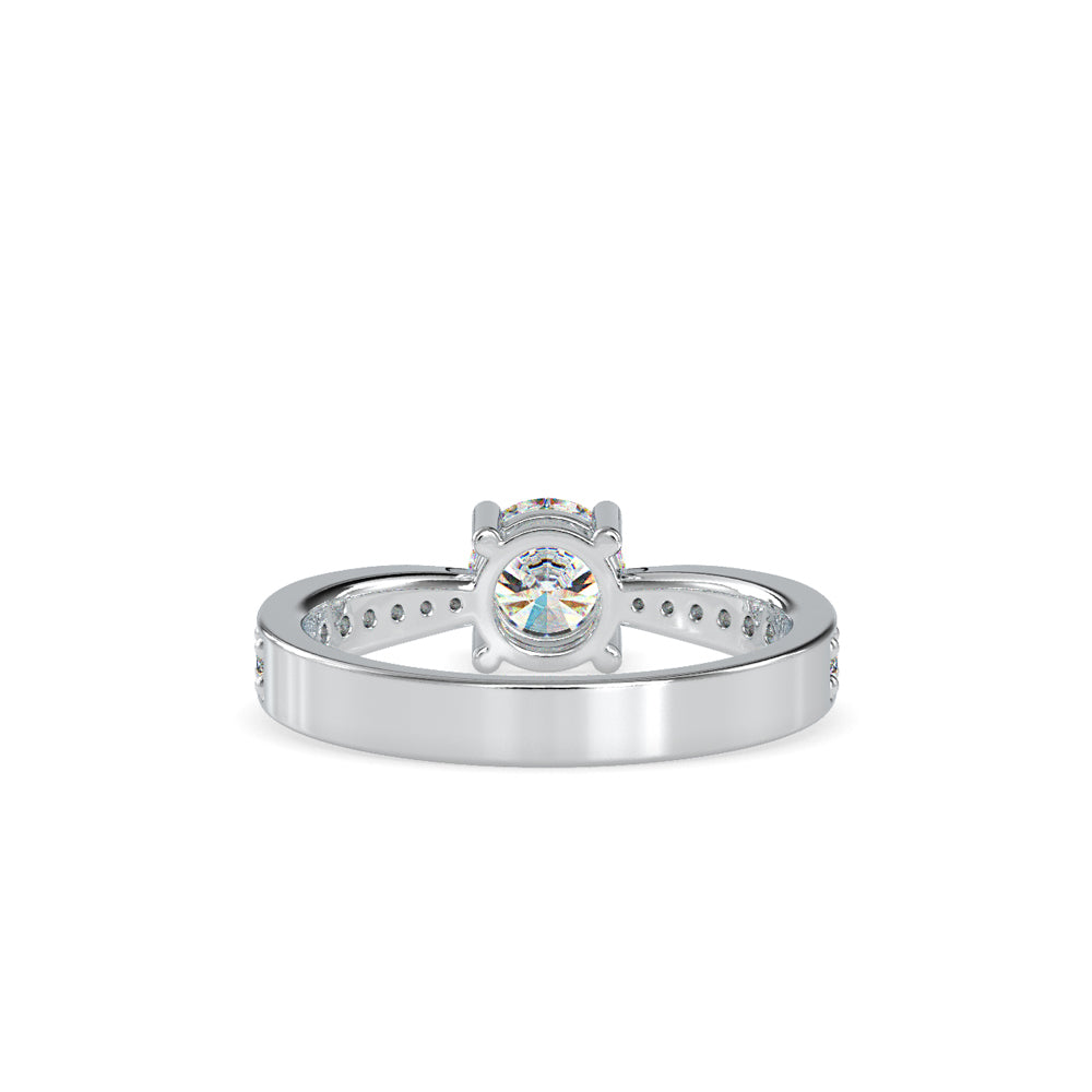 THEA SOLITAIRE RING WITH TAPERED STONES ON SHANK, GOLD