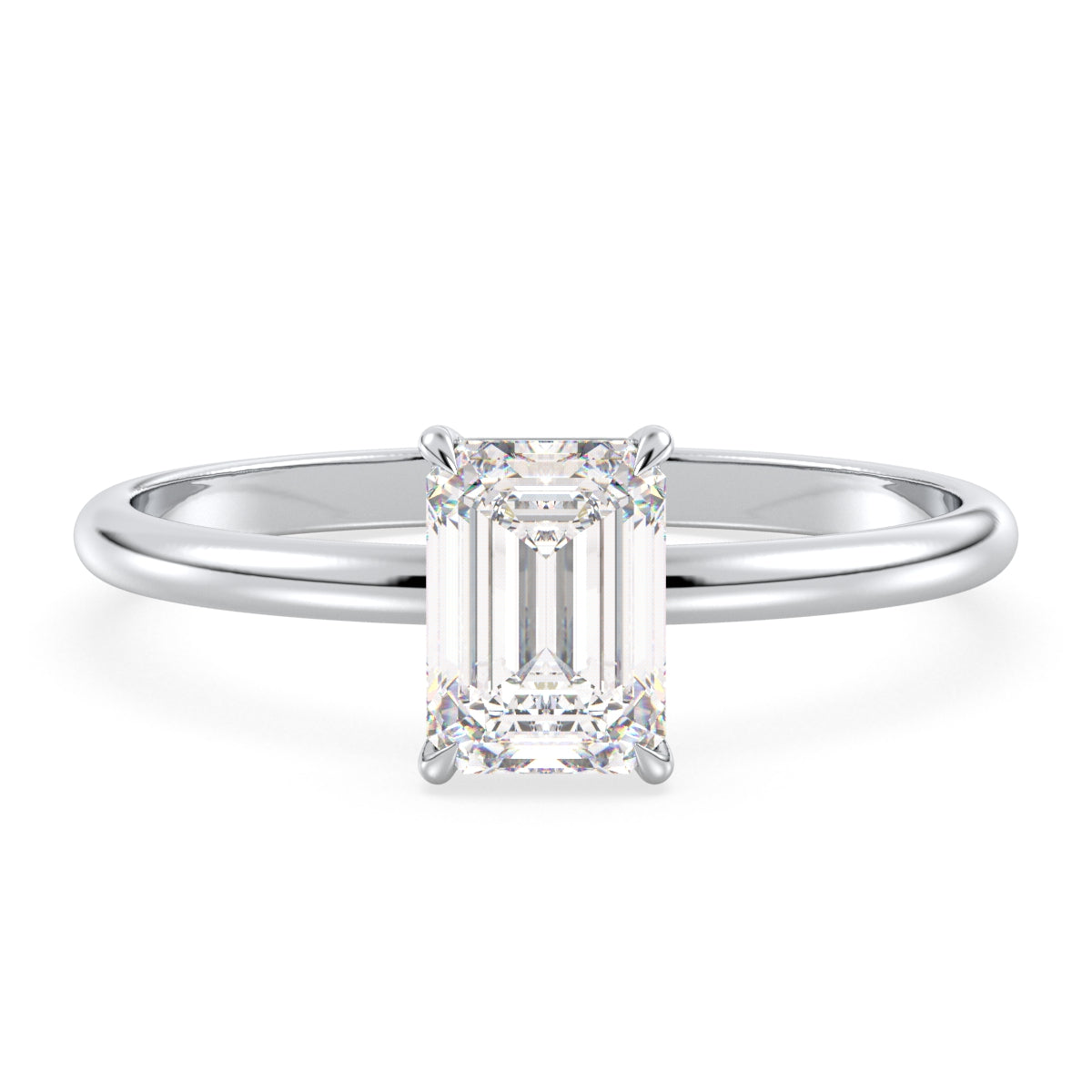 KATE EMERALD CUT SOLITAIRE RING, GOLD