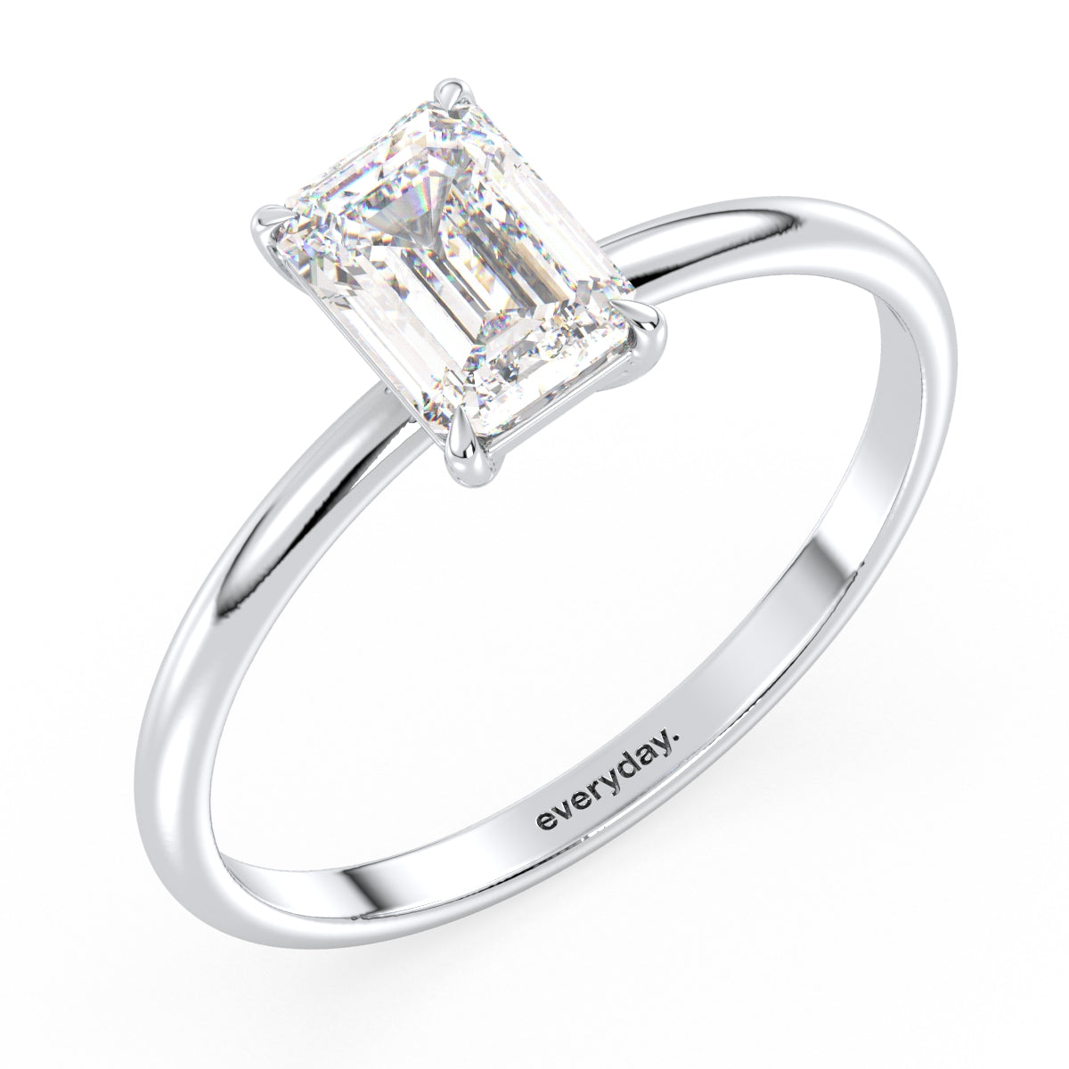 KATE EMERALD CUT SOLITAIRE RING, GOLD