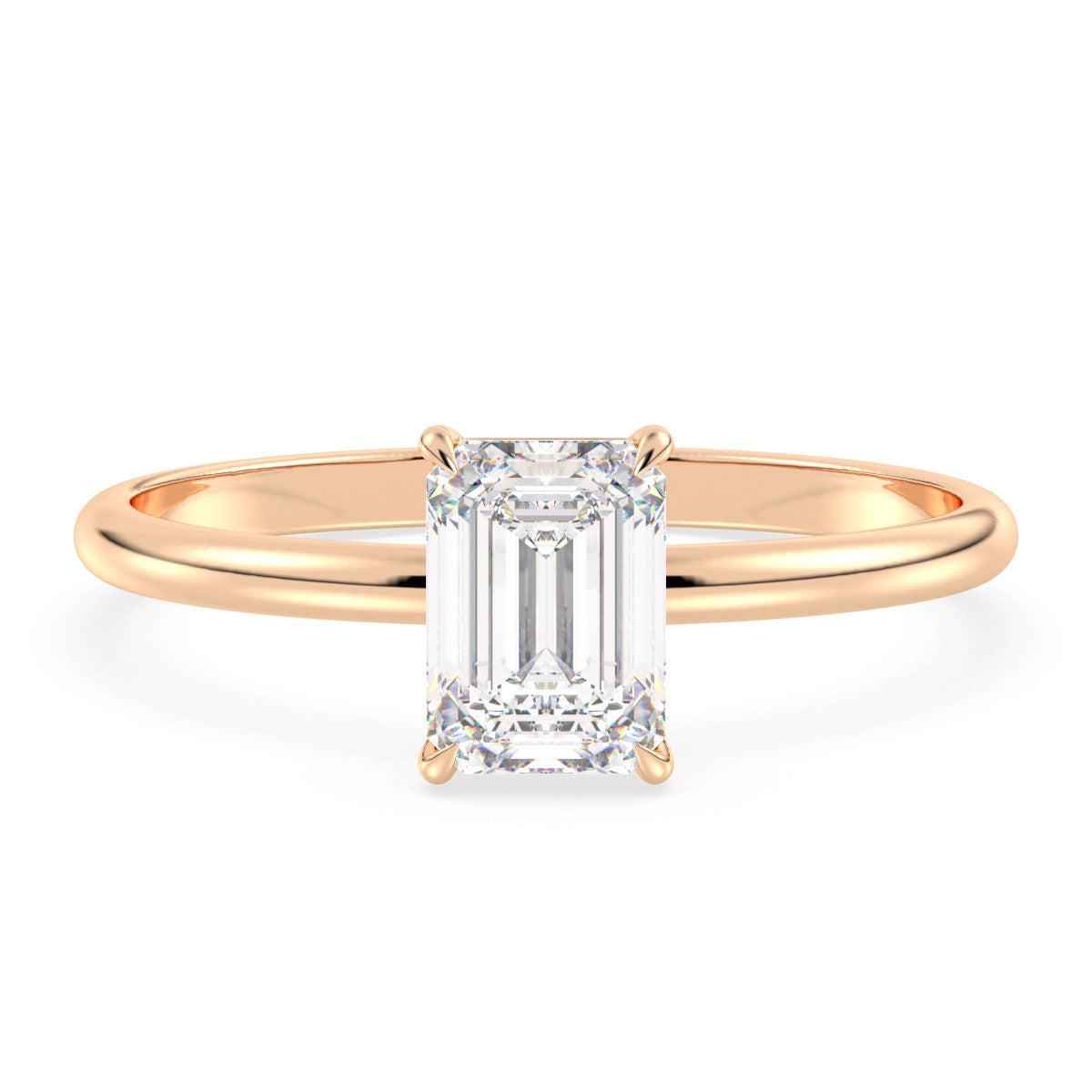 KATE EMERALD CUT SOLITAIRE RING, GOLD