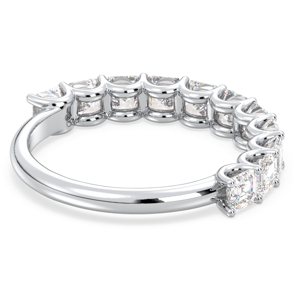 DAISY ASSCHER CUT HALF ETERNITY RING, GOLD