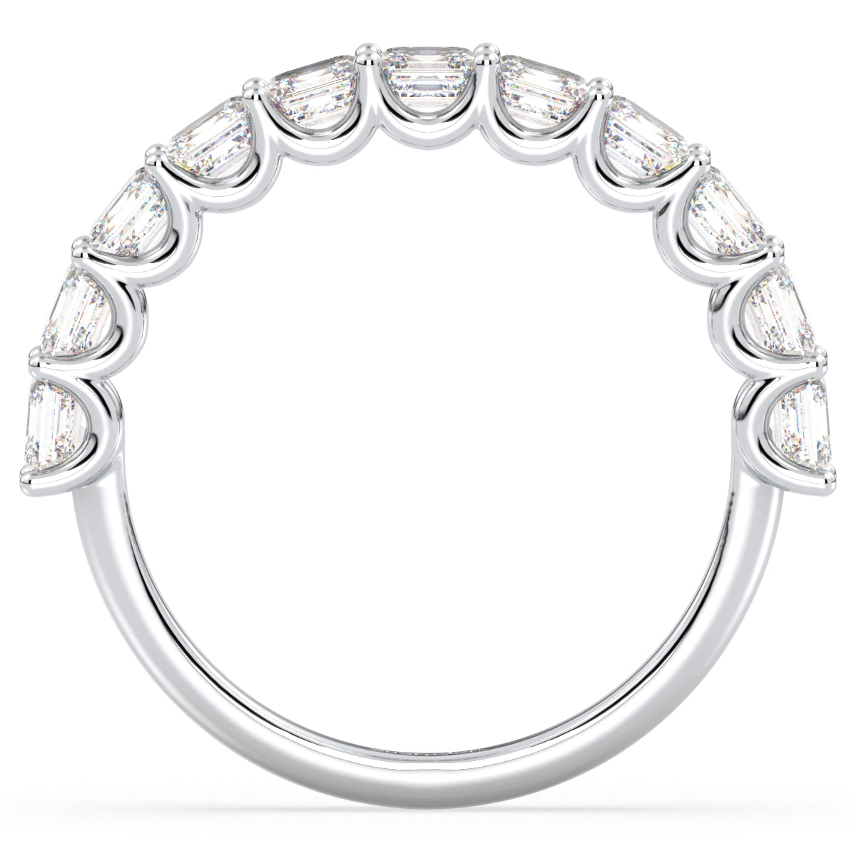 DAISY ASSCHER CUT HALF ETERNITY RING, GOLD