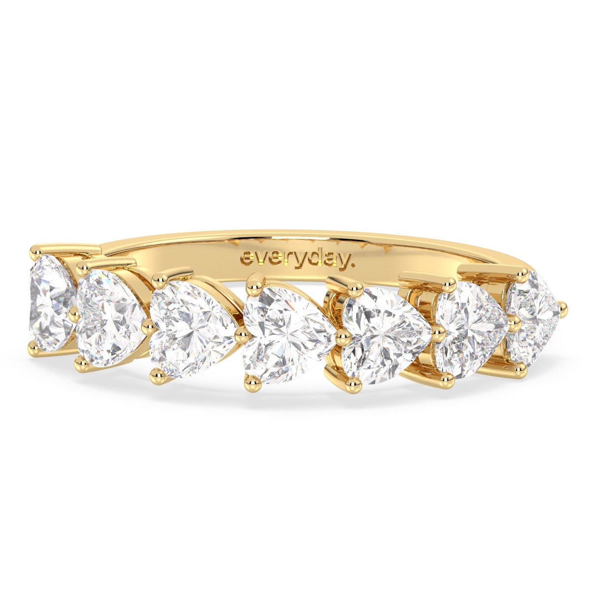 CLEMENCE HEART CUT DIAMOND ETERNITY RING, GOLD