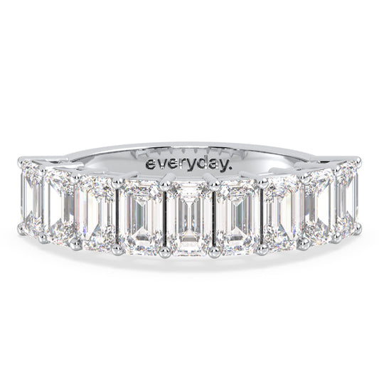 KATE EMERALD CUT DIAMOND HALF ETERNITY RING, GOLD