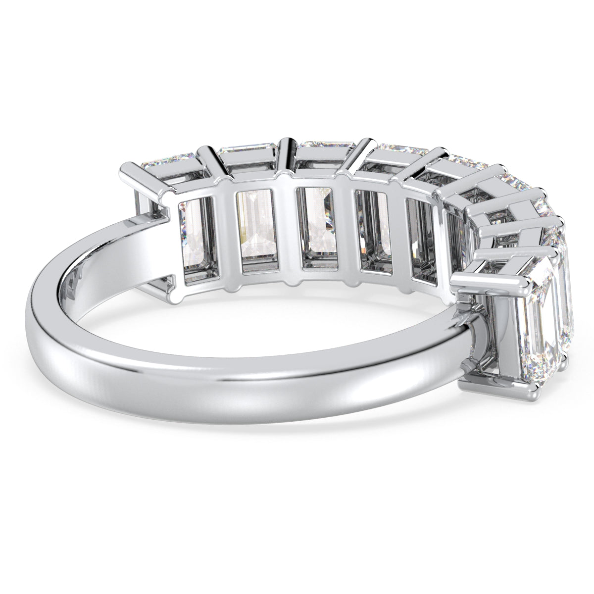 KATE EMERALD CUT DIAMOND HALF ETERNITY RING, GOLD