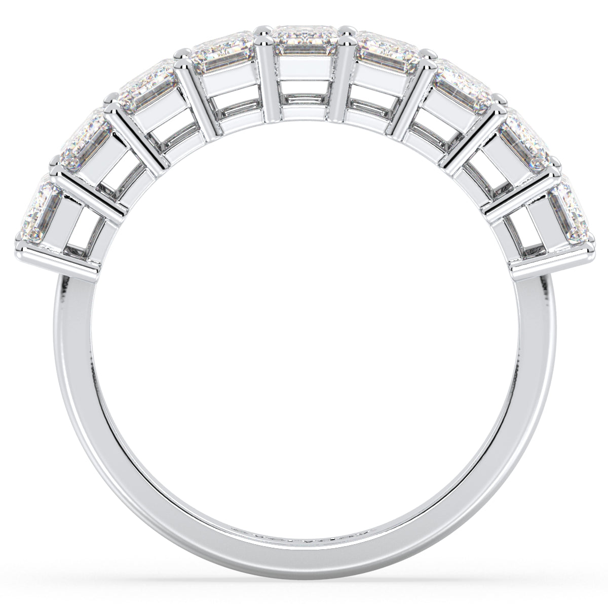 KATE EMERALD CUT DIAMOND HALF ETERNITY RING, GOLD