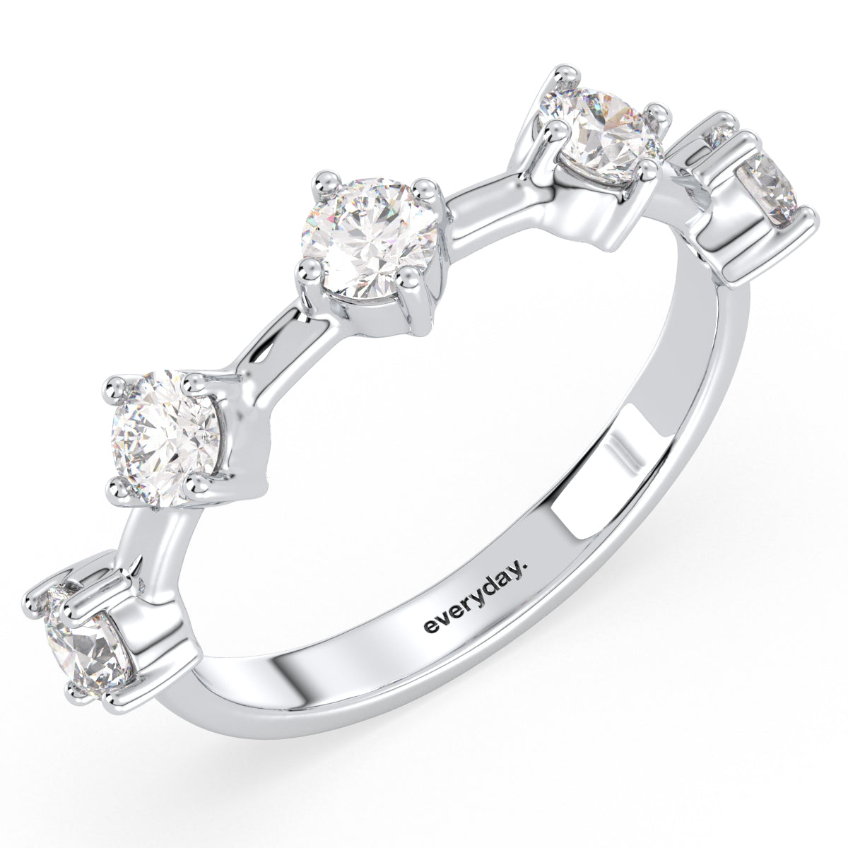 AZALEA PRINCESS CUT DIAMOND STATION RING, GOLD