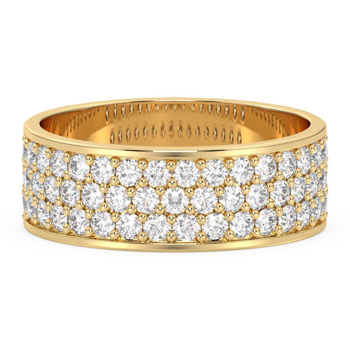 DAISY PAVE SET DIAMOND BAND, GOLD