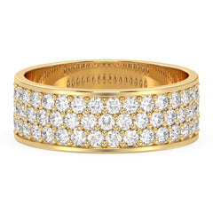 DAISY PAVE SET LAB GROWN DIAMOND WEDDING BAND, GOLD