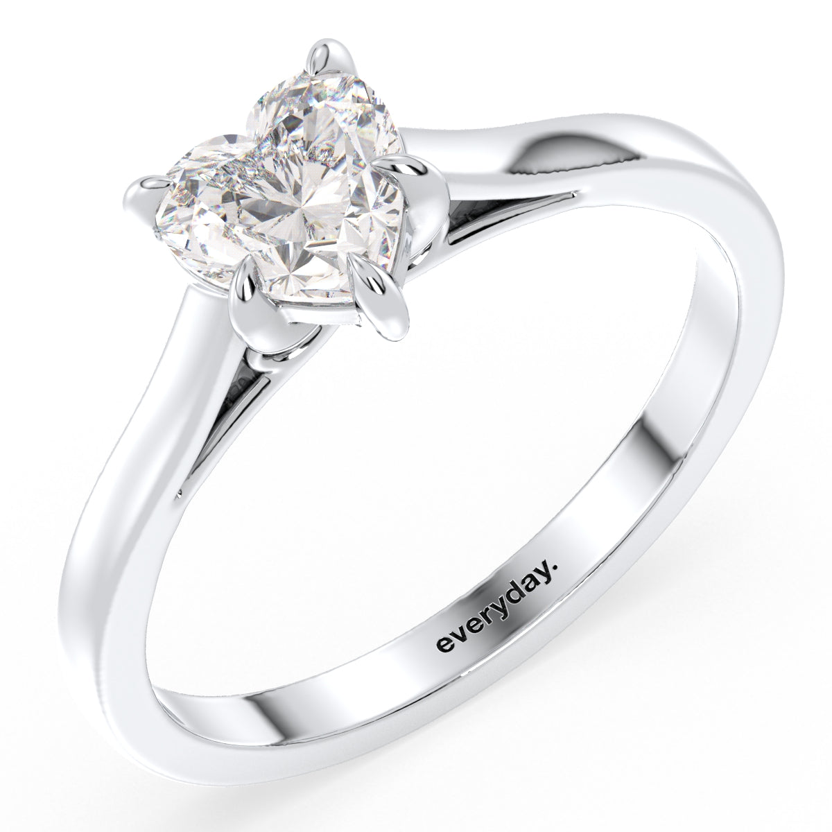 CLEMENCE FANCY HEART CUT DIAMOND SOLITAIRE RING, GOLD