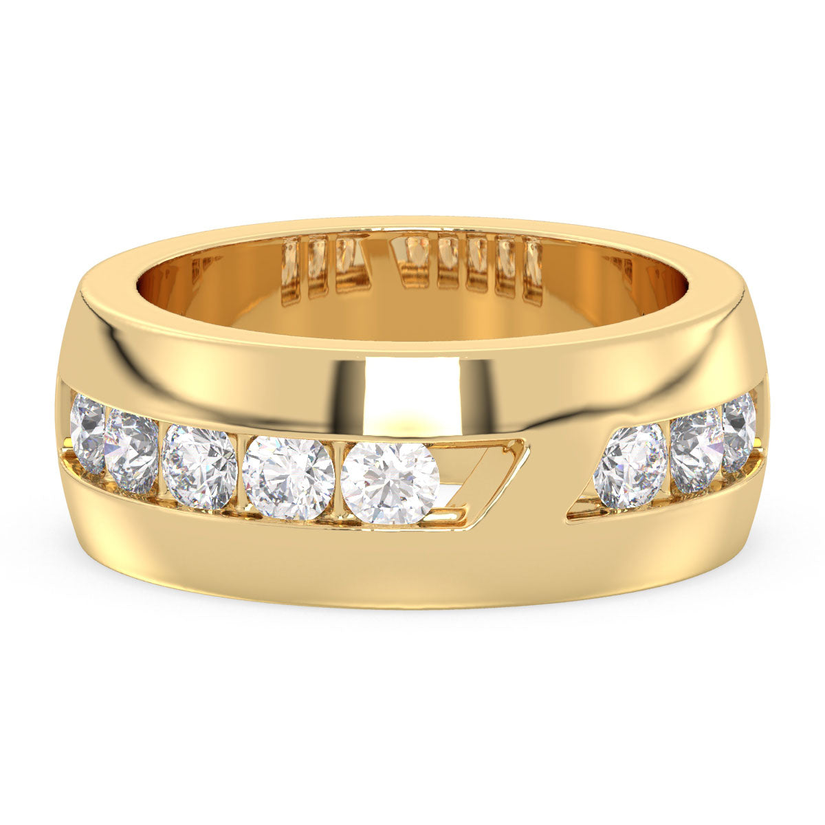 AZALEA PRINCESS CUT CHANNEL SET BAND, GOLD