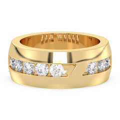 ARTHUR ROUND CUT LAB GROWN DIAMOND CHANNEL SET WEDDING BAND, GOLD