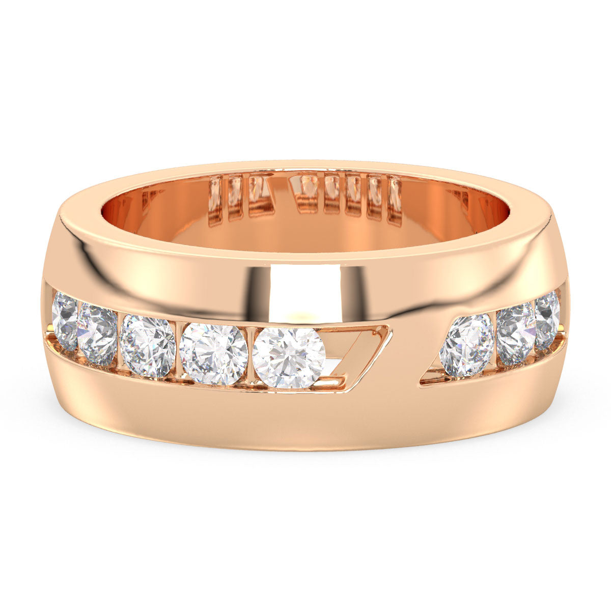 AZALEA PRINCESS CUT CHANNEL SET BAND, GOLD