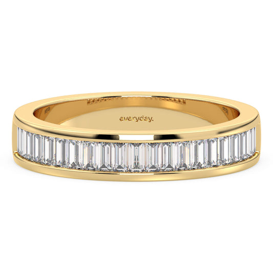 ROSE BAGUETTE CUT CHANNEL SET ETERNITY RING, GOLD