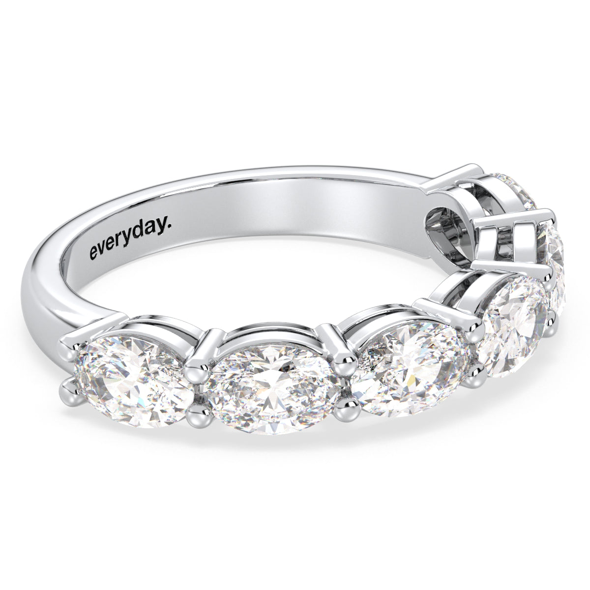 IRENE OVAL CUT DIAMOND HALF ETERNITY RING, GOLD