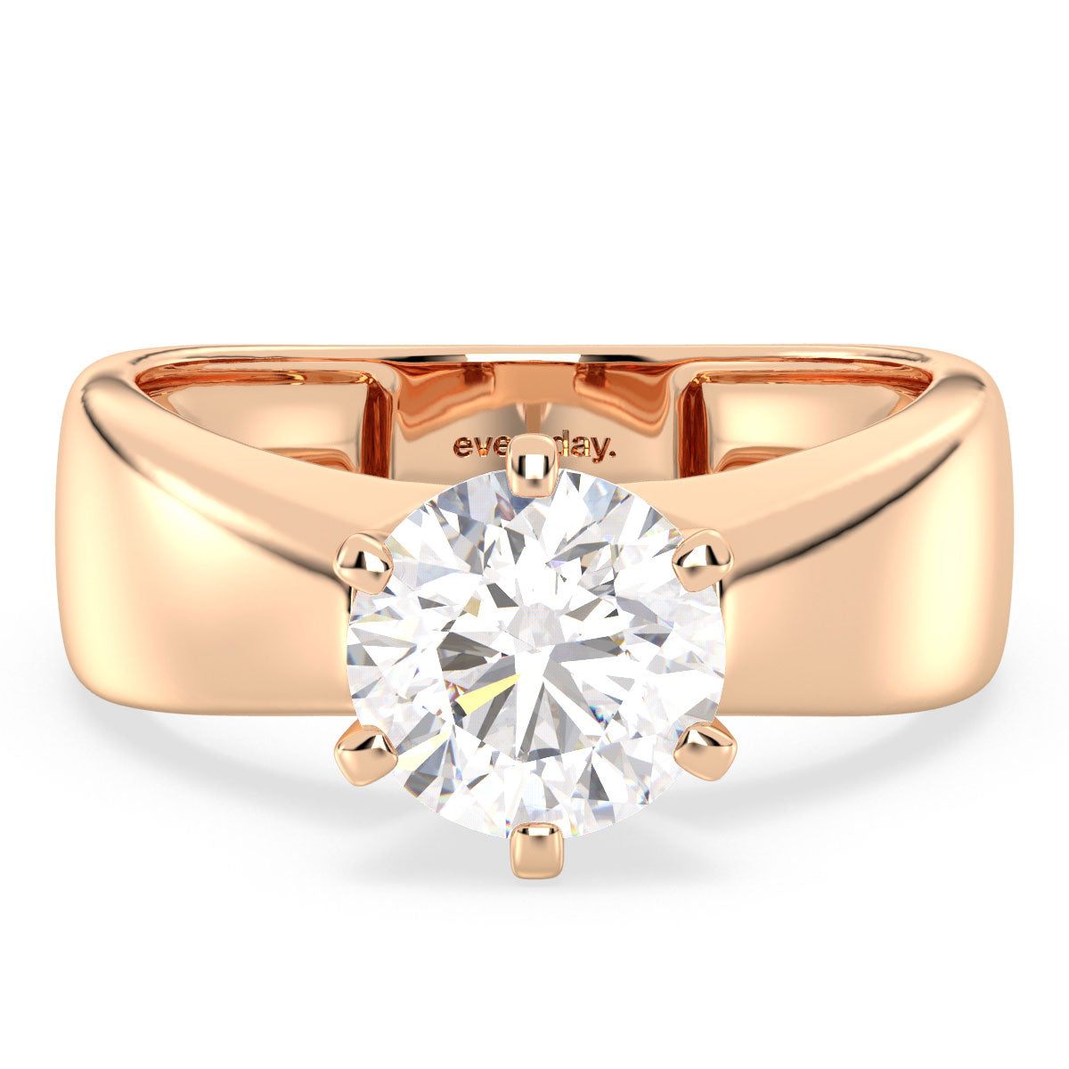 SOPHIA ROUND CUT SOLITAIRE RING WITH THICK SHANK, GOLD