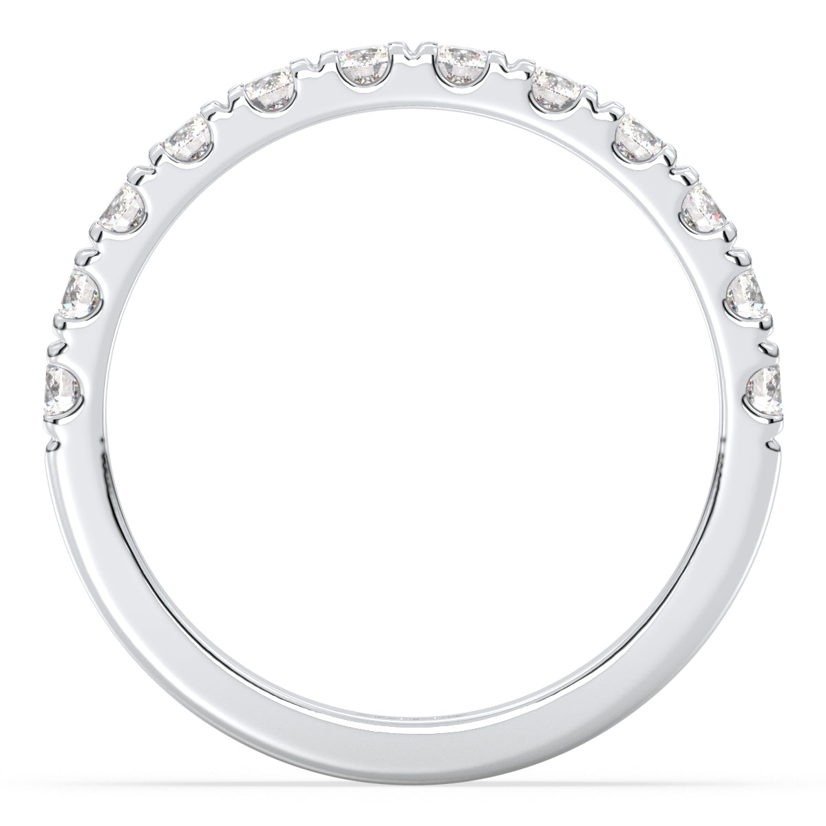 ROSE ROUND CUT STUDDED HALF ETERNITY RING, GOLD