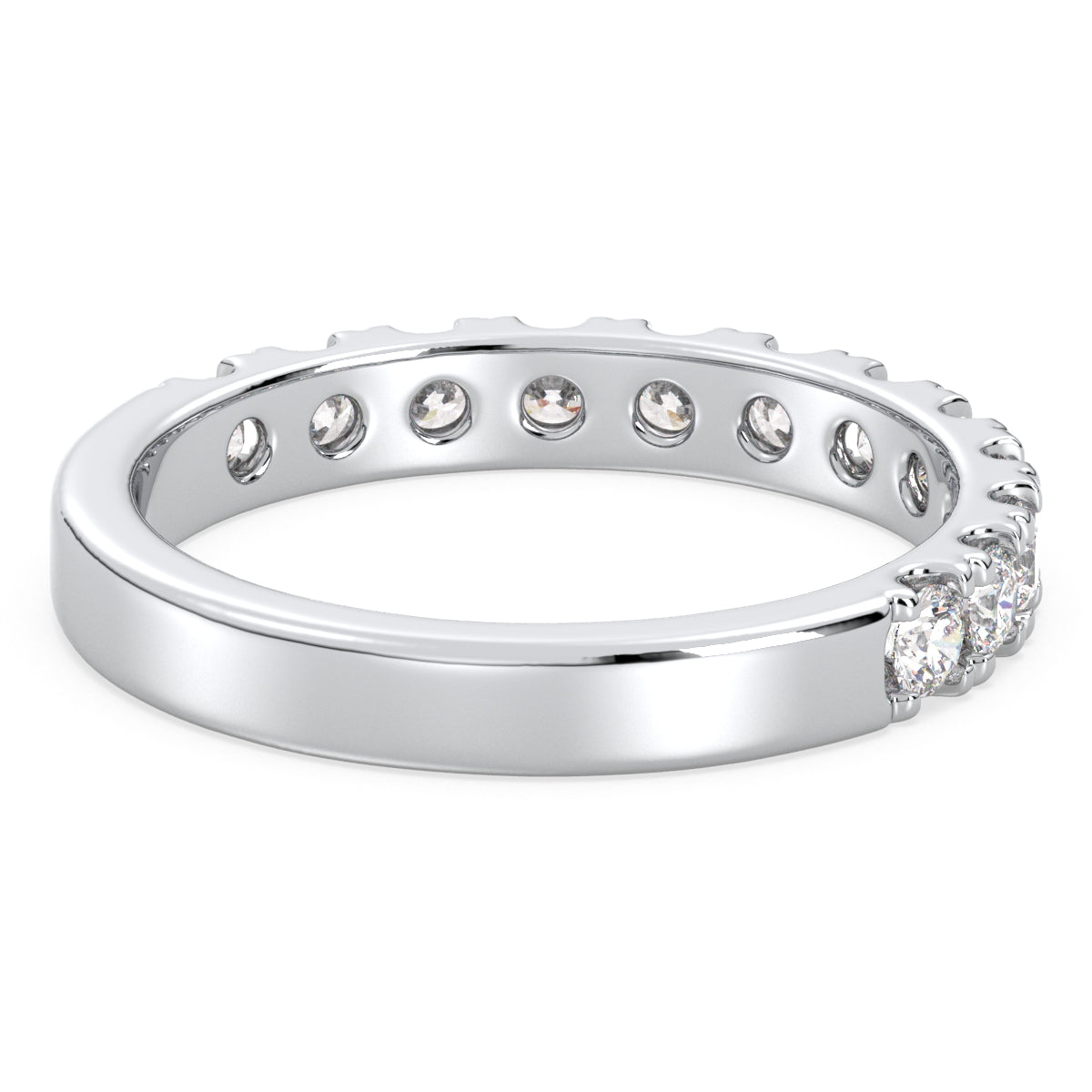 ROSE ROUND CUT STUDDED HALF ETERNITY RING, GOLD