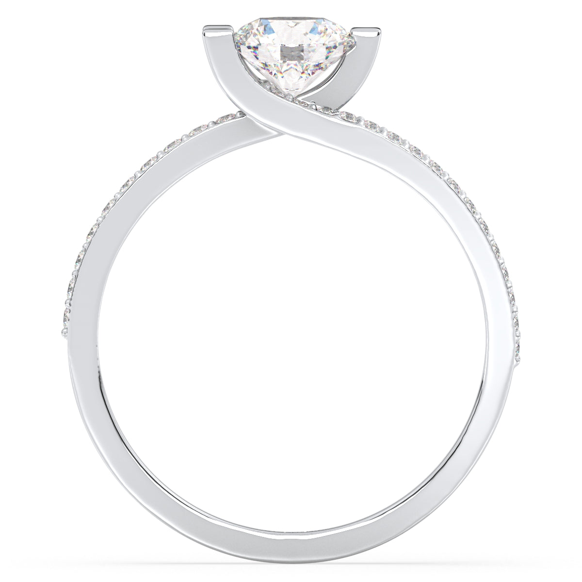 SOPHIA ROUND CUT SOLITAIRE RING WITH SINGLE SPLIT SHANK, GOLD