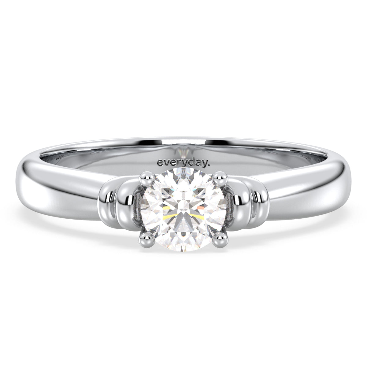 SOPHIA DAINTY AND ELEGANT ROUND CUT SOLITAIRE RING, GOLD