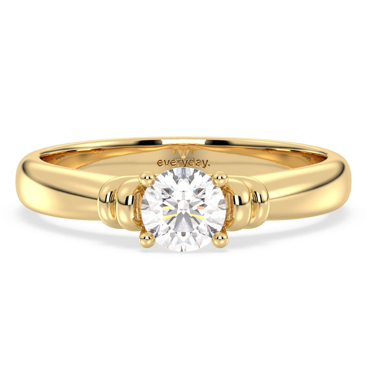 SOPHIA DAINTY AND ELEGANT ROUND CUT SOLITAIRE RING, GOLD