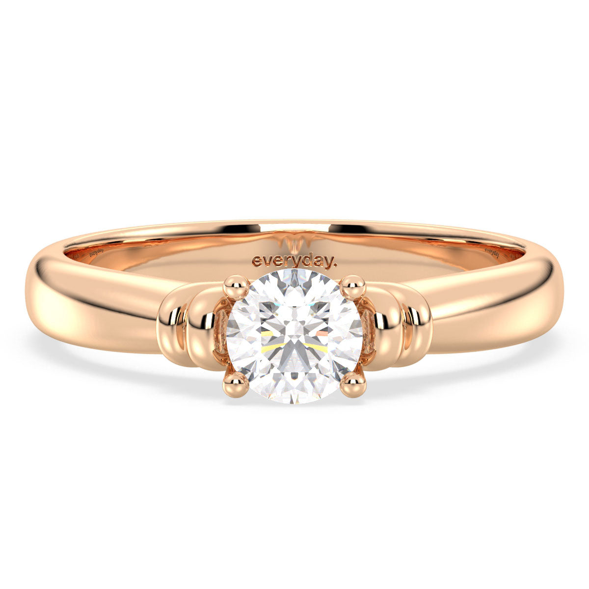 SOPHIA DAINTY AND ELEGANT ROUND CUT SOLITAIRE RING, GOLD