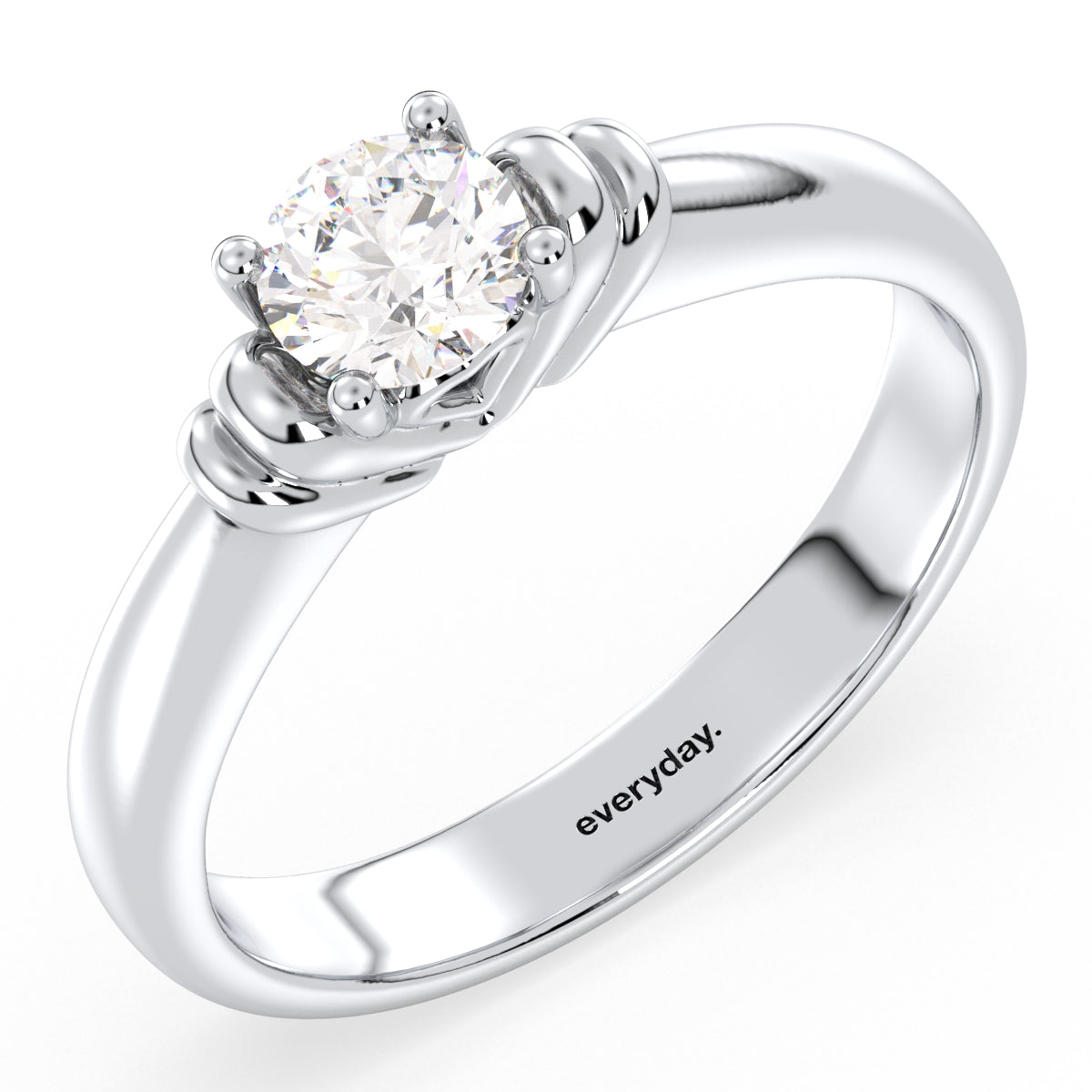 SOPHIA DAINTY AND ELEGANT ROUND CUT SOLITAIRE RING, GOLD