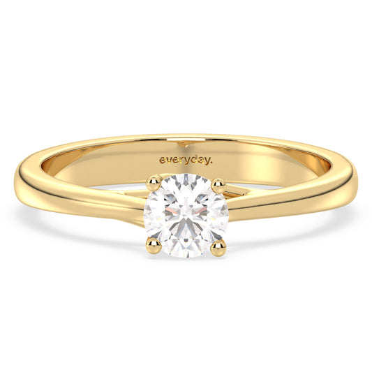 SOPHIA ELEGANT SET ROUND CUT SOLITAIRE RING, GOLD