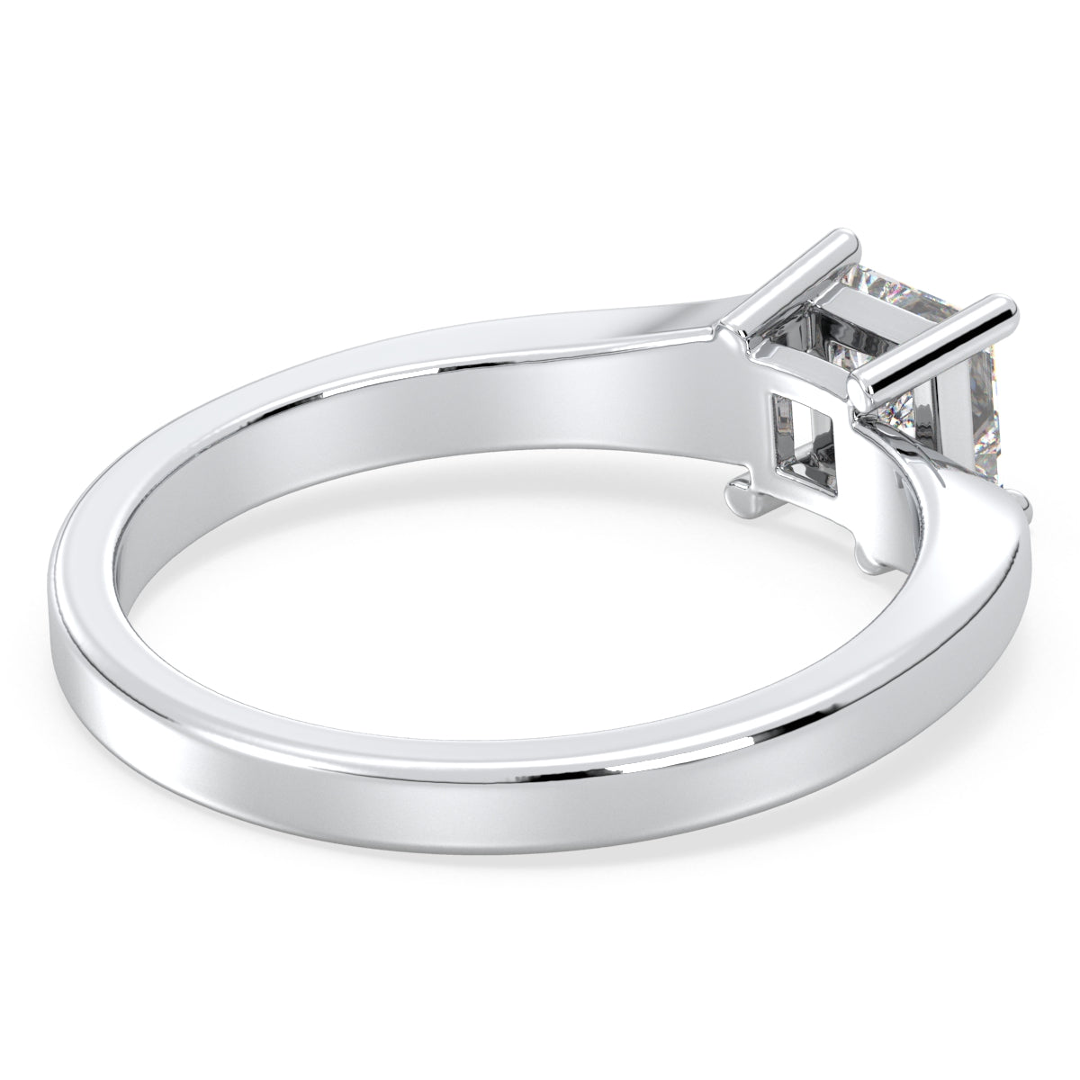 AZALEA BYPASS PRINCESS CUT SOLITAIRE RING, GOLD