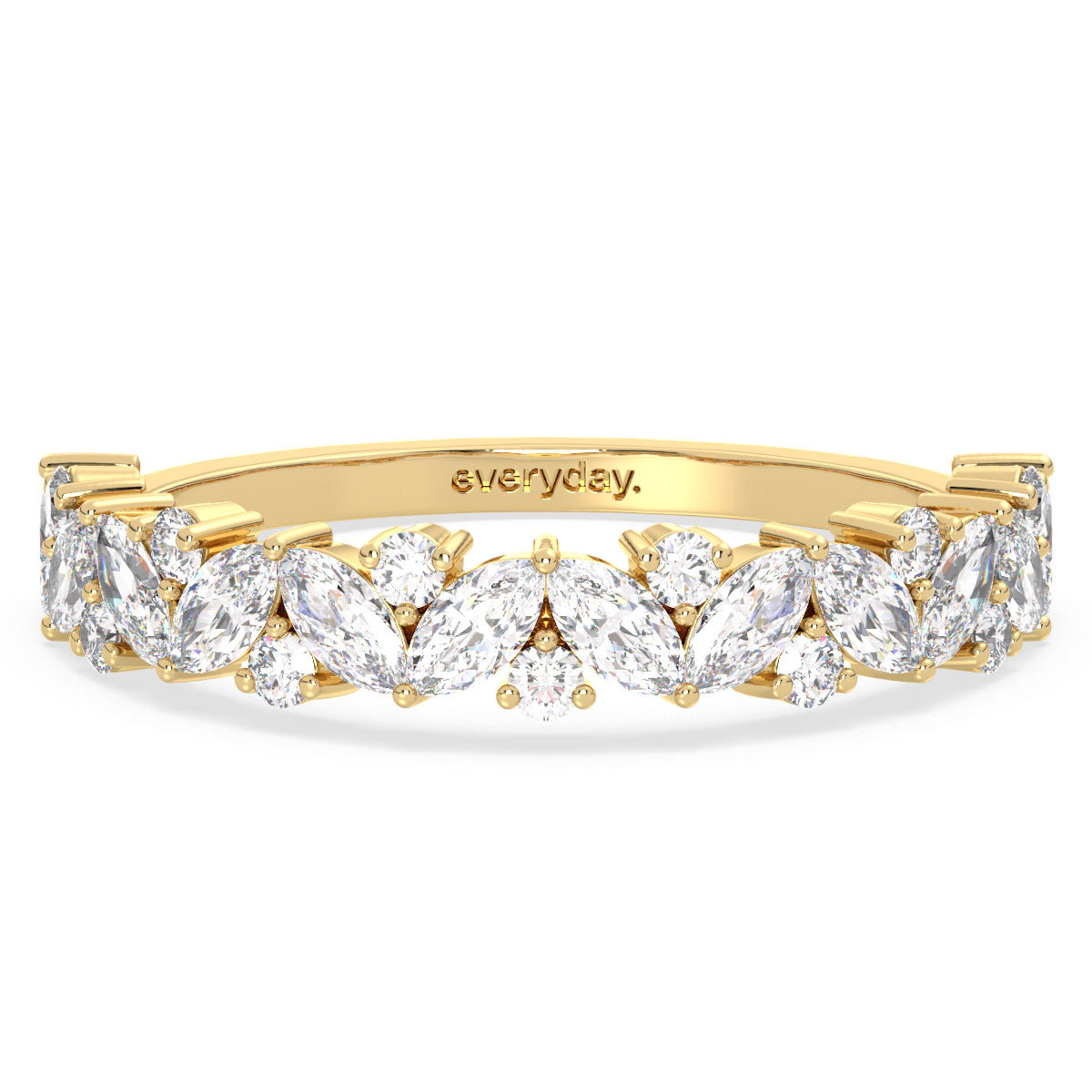 LILETTA MARQUISE AND ROUND CUT HALF ETERNITY RING, GOLD