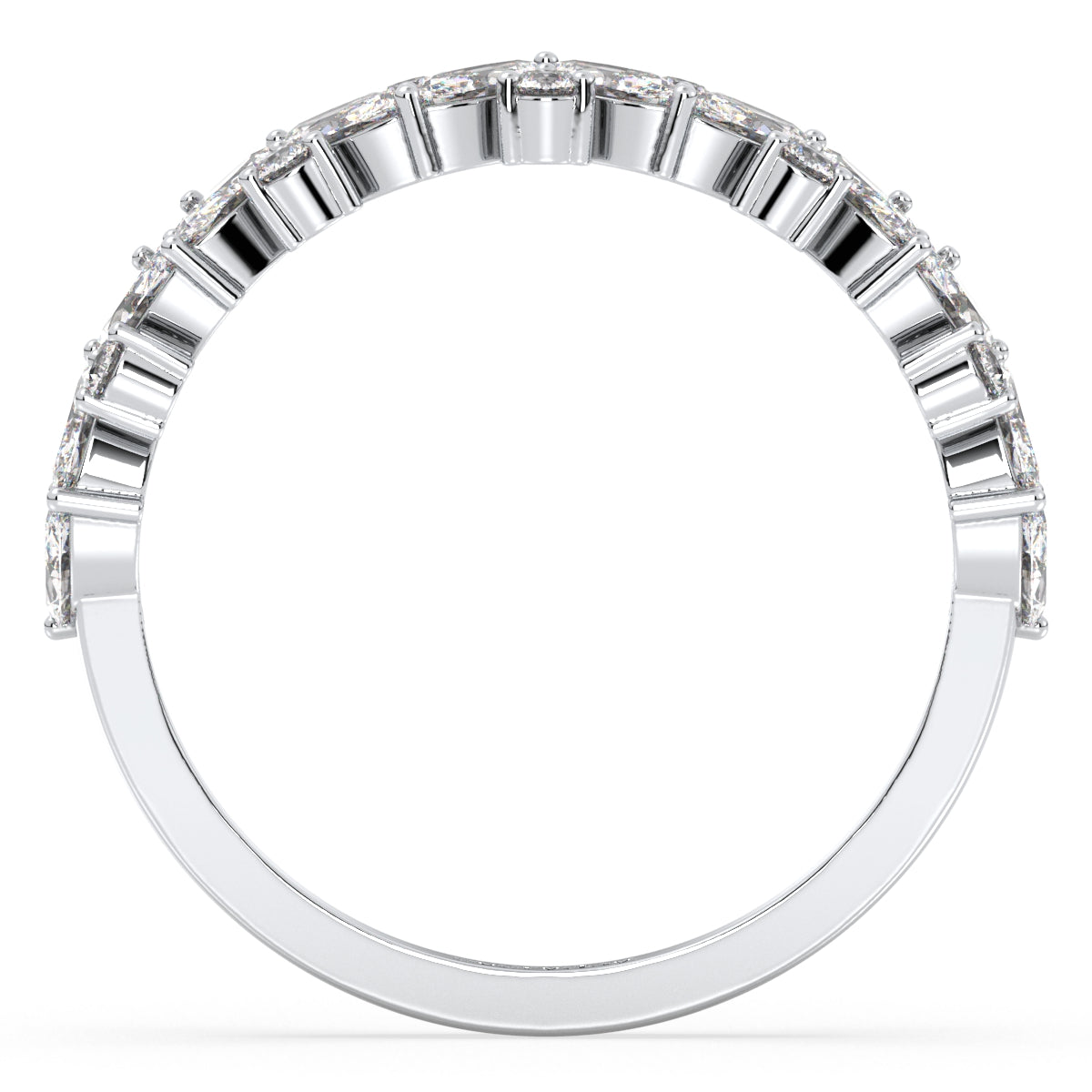 LILETTA MARQUISE AND ROUND CUT HALF ETERNITY RING, GOLD