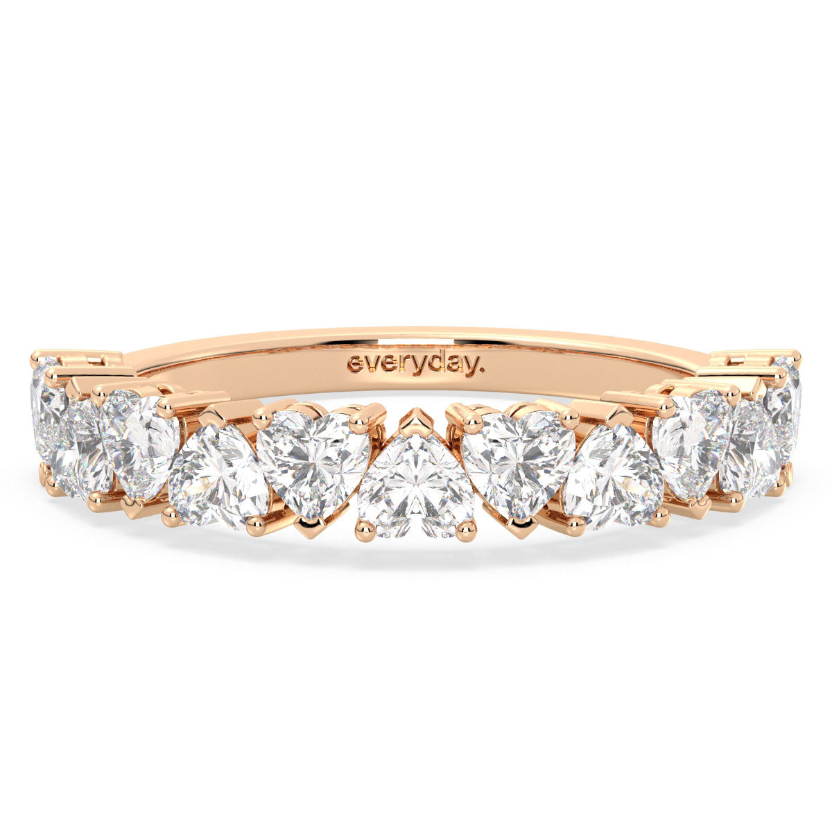 CLEMENCE HEART CUT HALF ETERNITY RING, GOLD