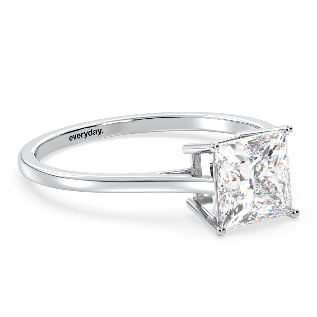 AZALEA PRINCESS CUT DIAMOND SOLITAIRE RING, GOLD