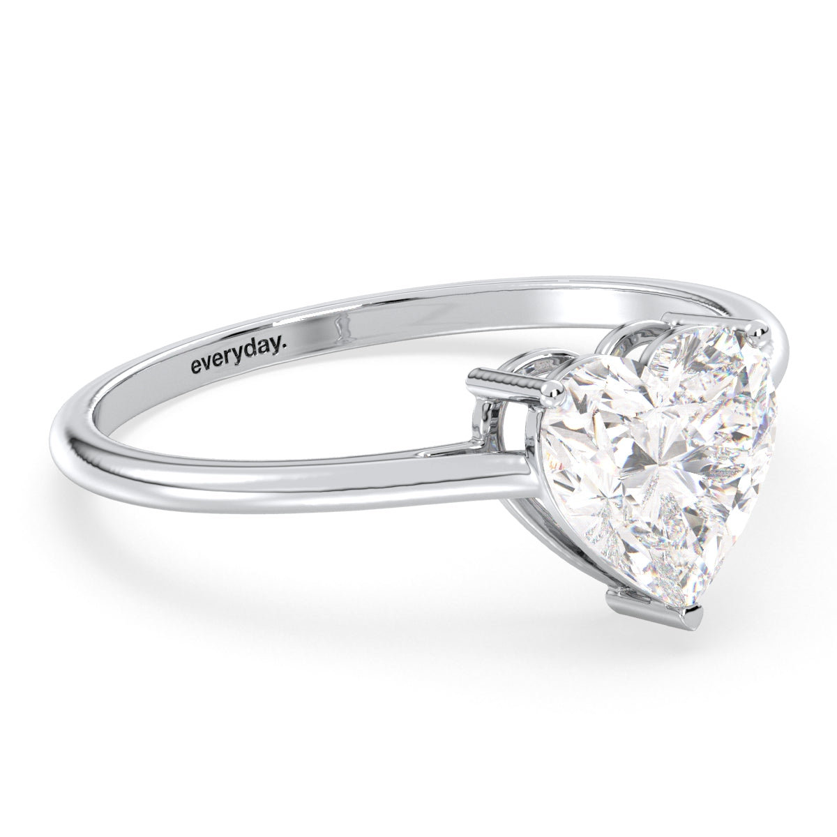 CLEMENCE HEART CUT DIAMOND SOLITAIRE RING, GOLD