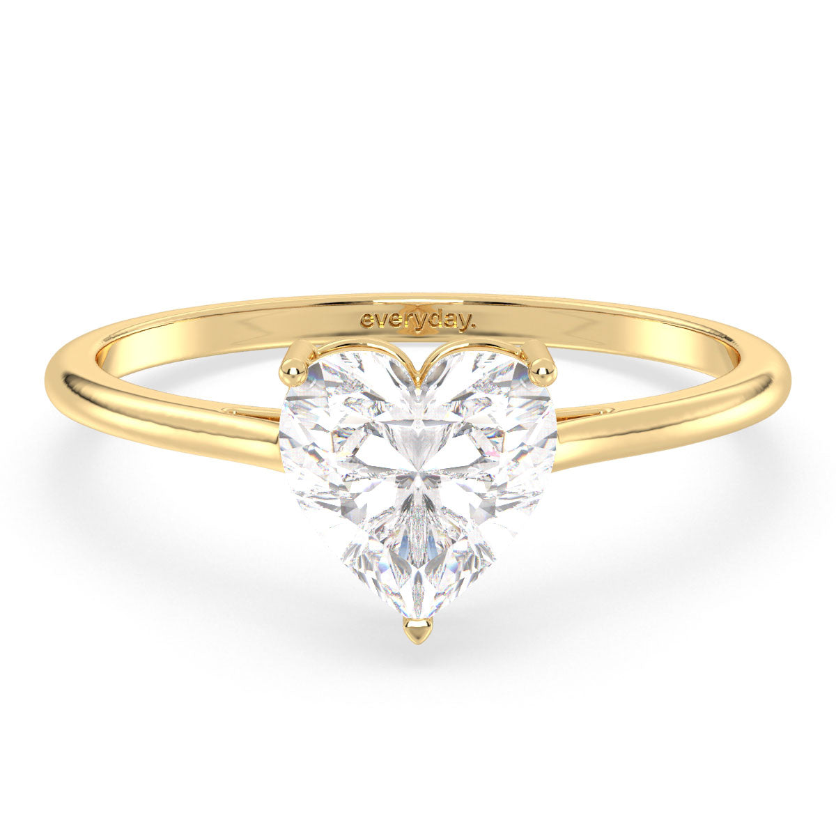 CLEMENCE HEART CUT DIAMOND SOLITAIRE RING, GOLD