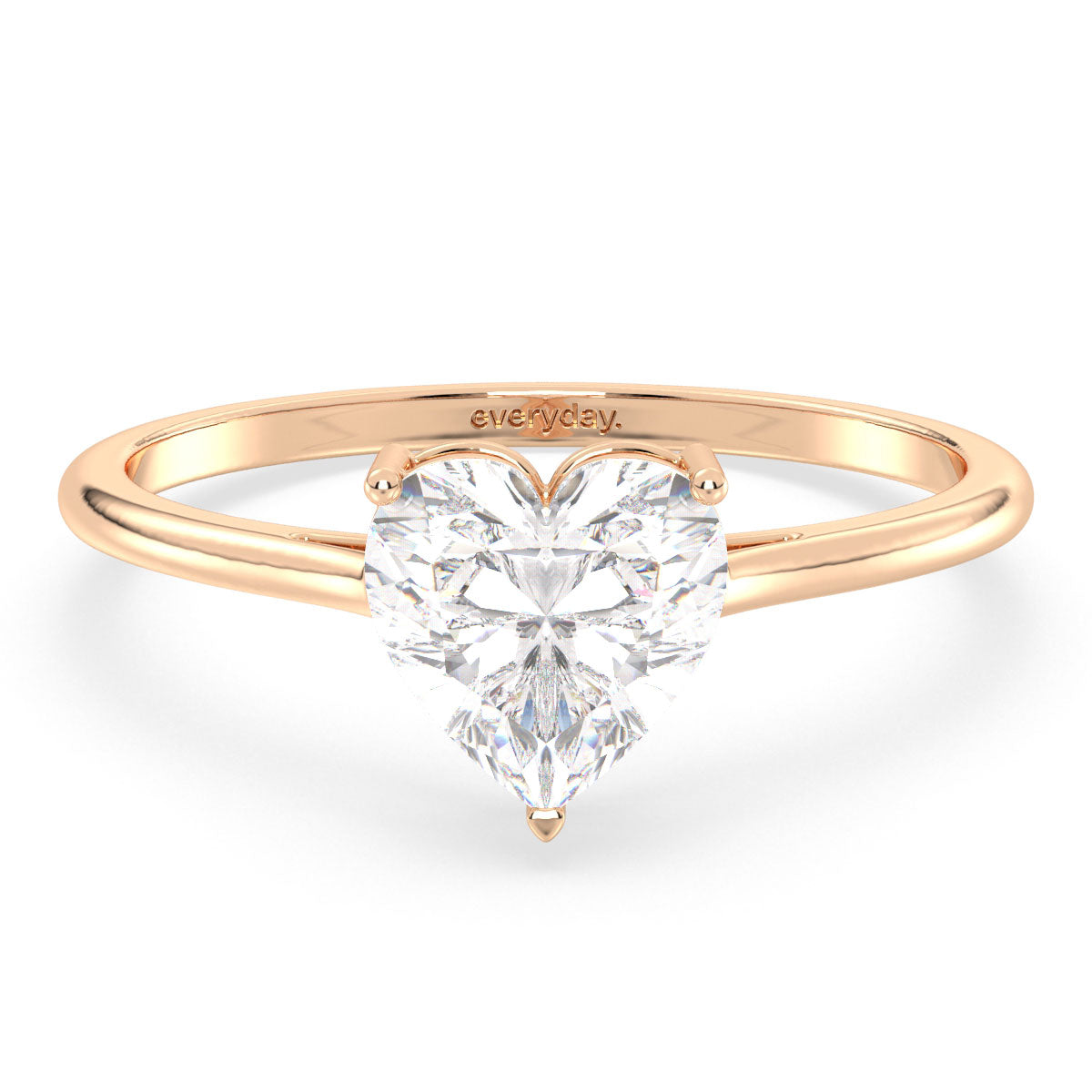 CLEMENCE HEART CUT DIAMOND SOLITAIRE RING, GOLD