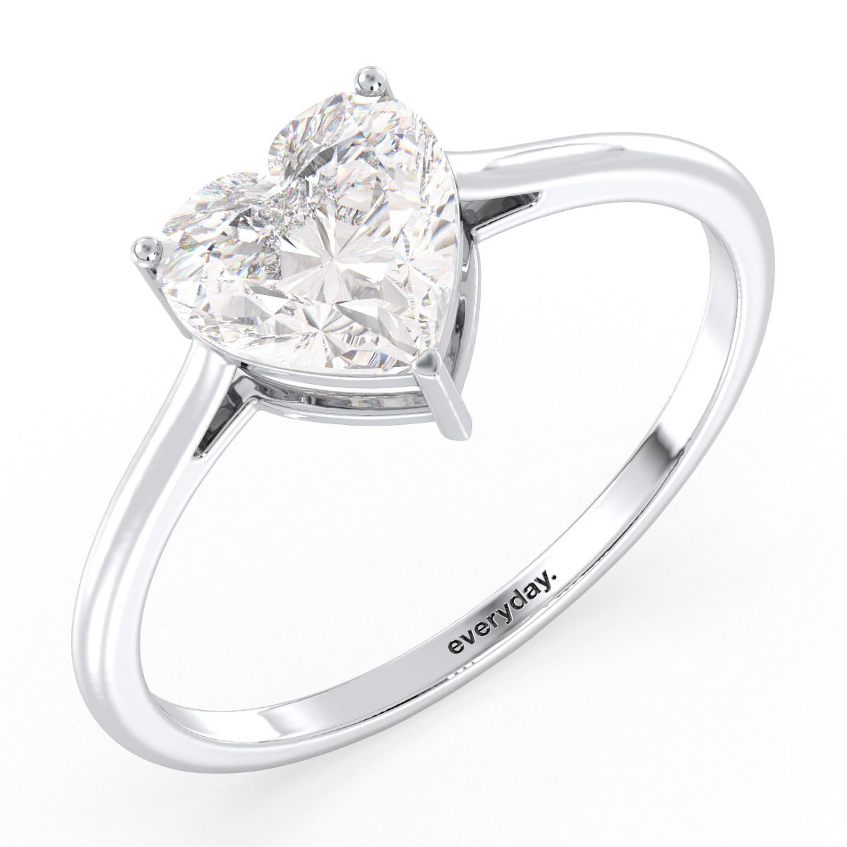 CLEMENCE HEART CUT DIAMOND SOLITAIRE RING, GOLD