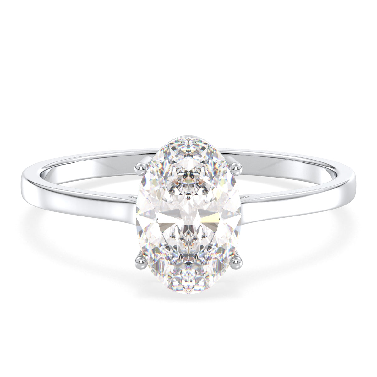 IRENE OVAL CUT DIAMOND SOLITAIRE RING, GOLD