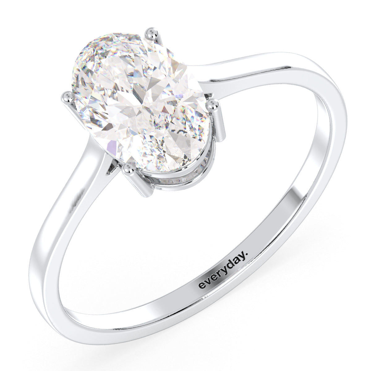 IRENE OVAL CUT DIAMOND SOLITAIRE RING, GOLD