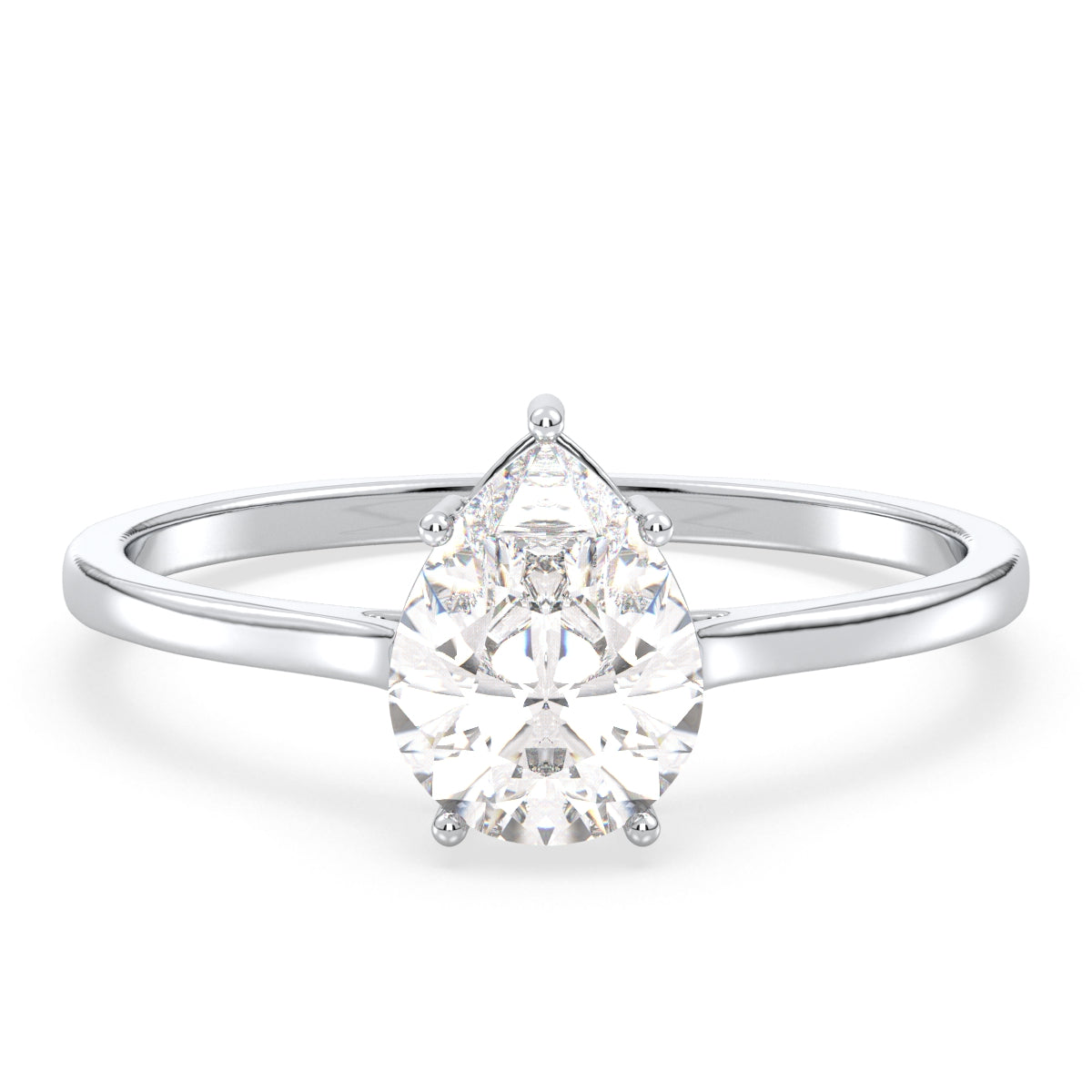 MARGUERITE PEAR CUT DIAMOND SOLITAIRE RING, GOLD