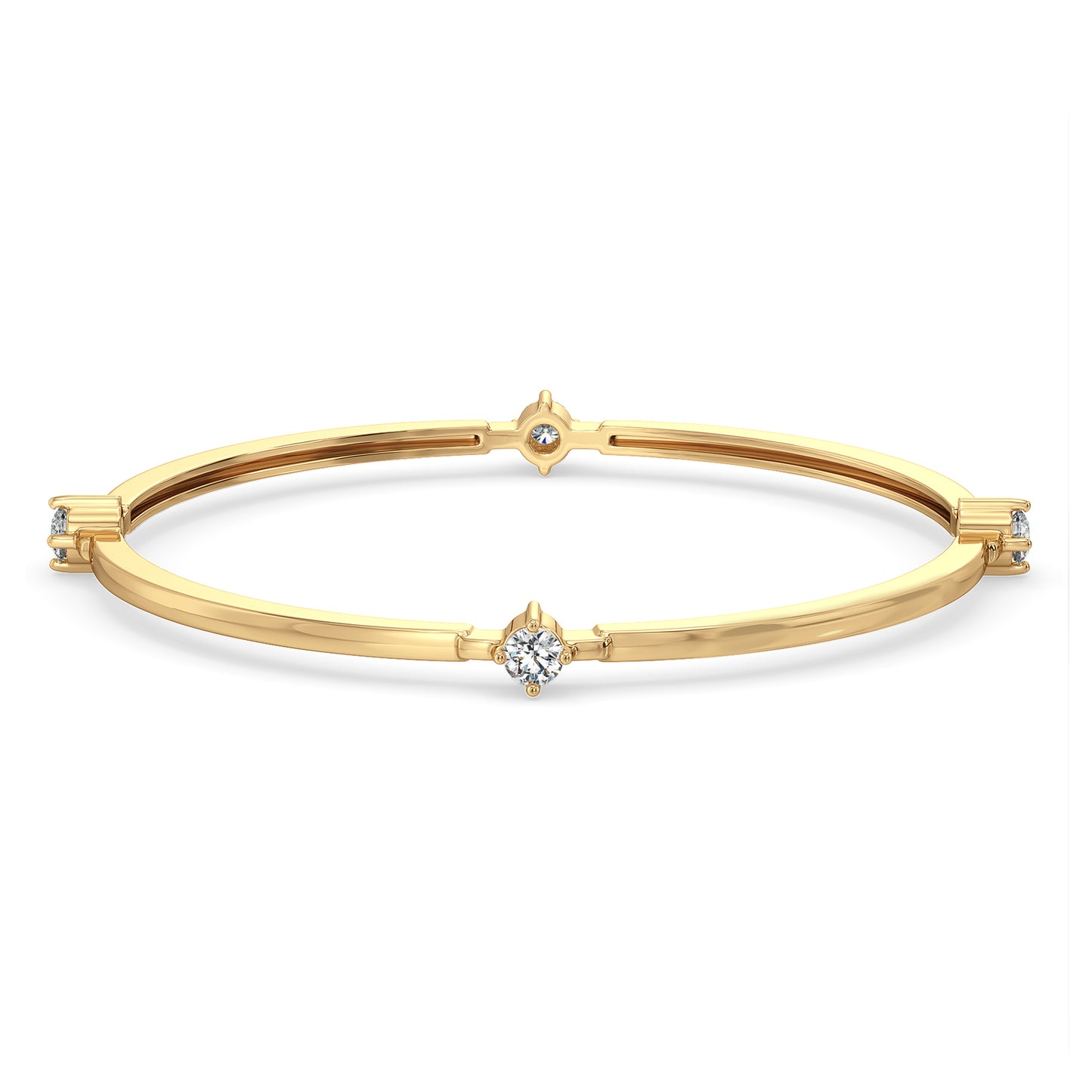 CLARETTE BEZEL SET STATION ROUND BANGLE, GOLD