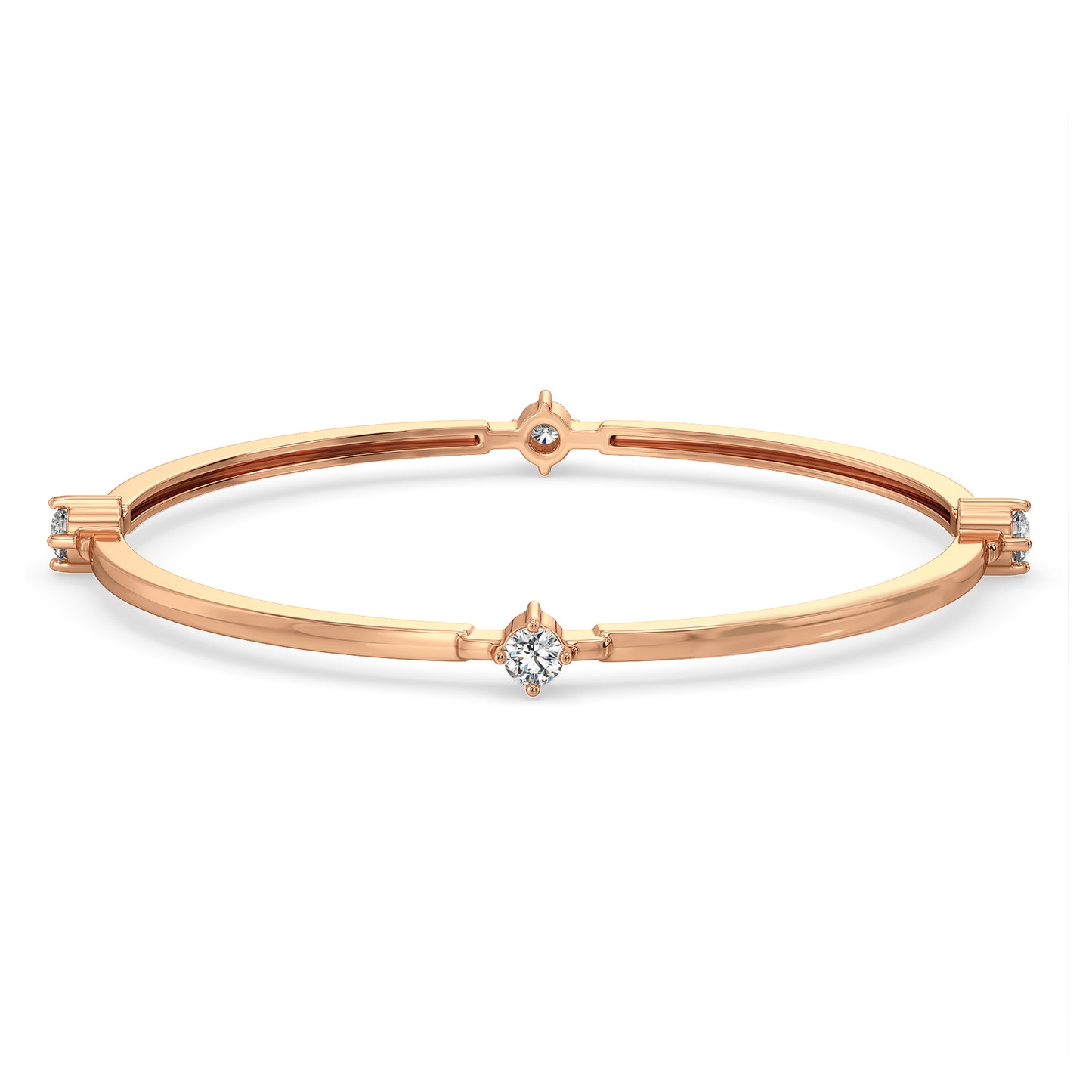 CLARETTE BEZEL SET STATION ROUND BANGLE, GOLD