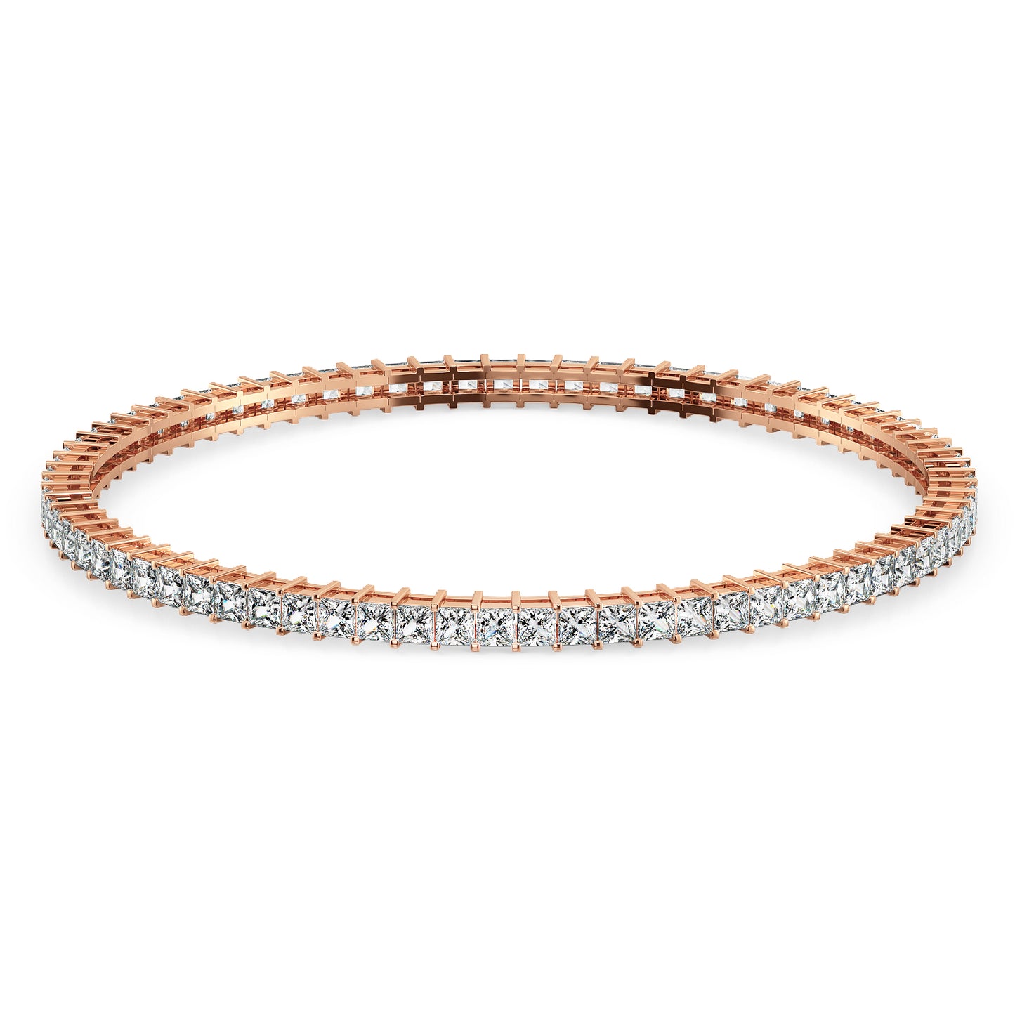 THEODORA PRINCESS CUT TENNIS ROUND BANGLE, GOLD