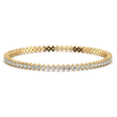 SOPHIA DIAGONALLY SET ROUND CUT LAB GROWN DIAMOND ROUND BANGLE, GOLD